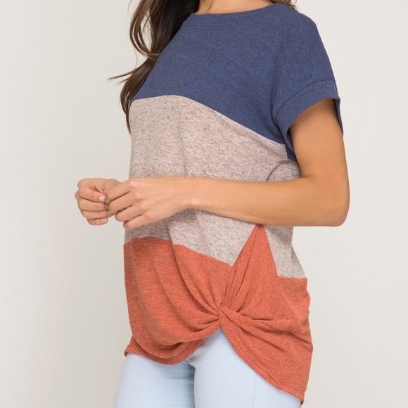 She and Sky Tops - Color Block Top